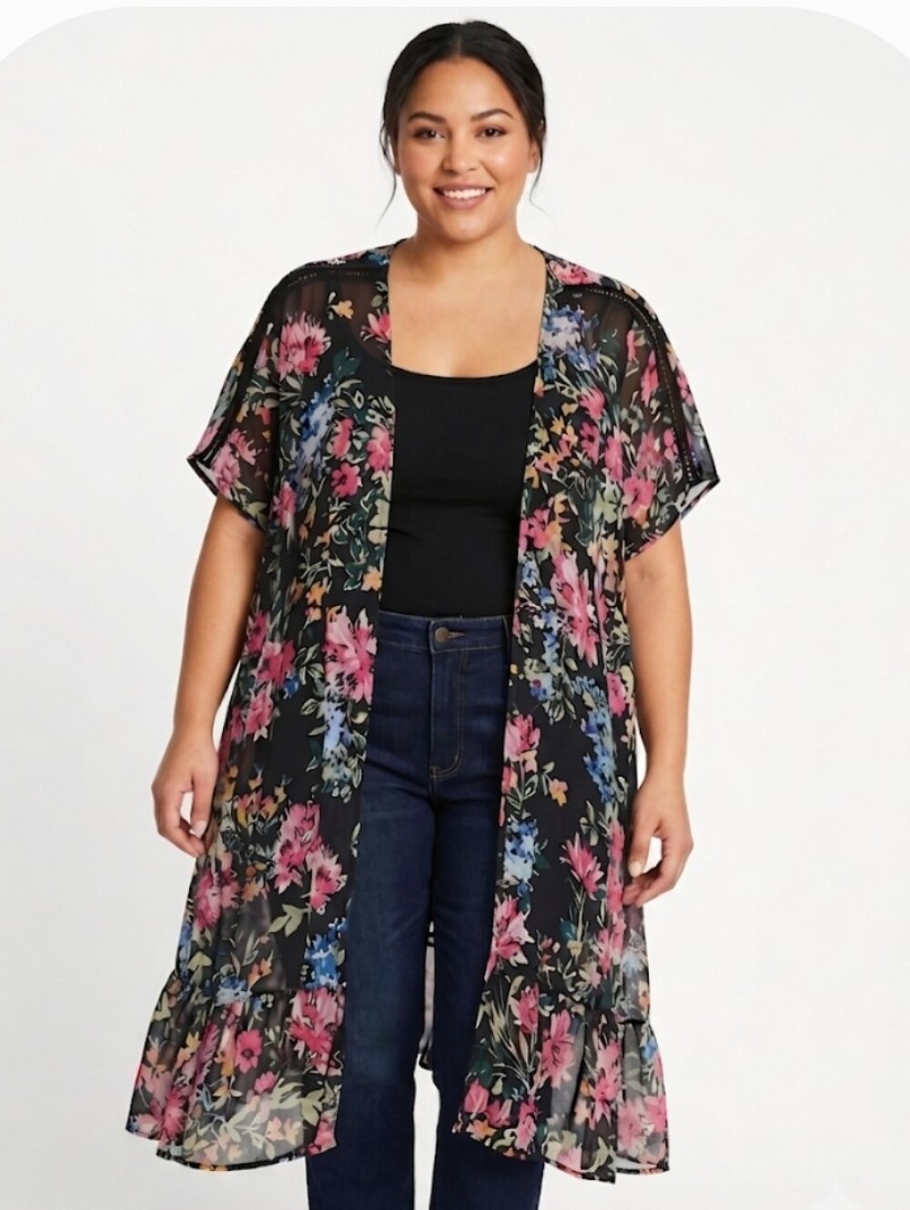 LC Lauren Conrad Garden Floral Kimono